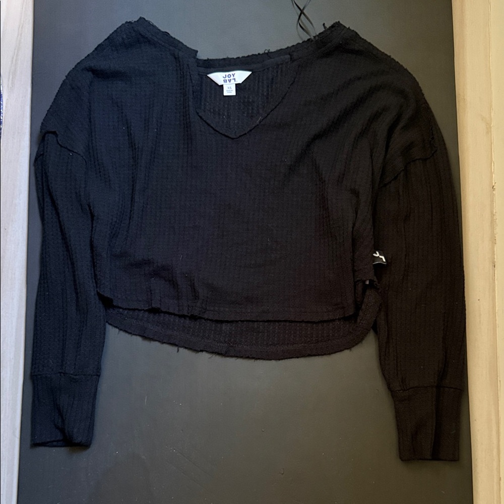 JoyLab Black V-Neck Sweatshirt